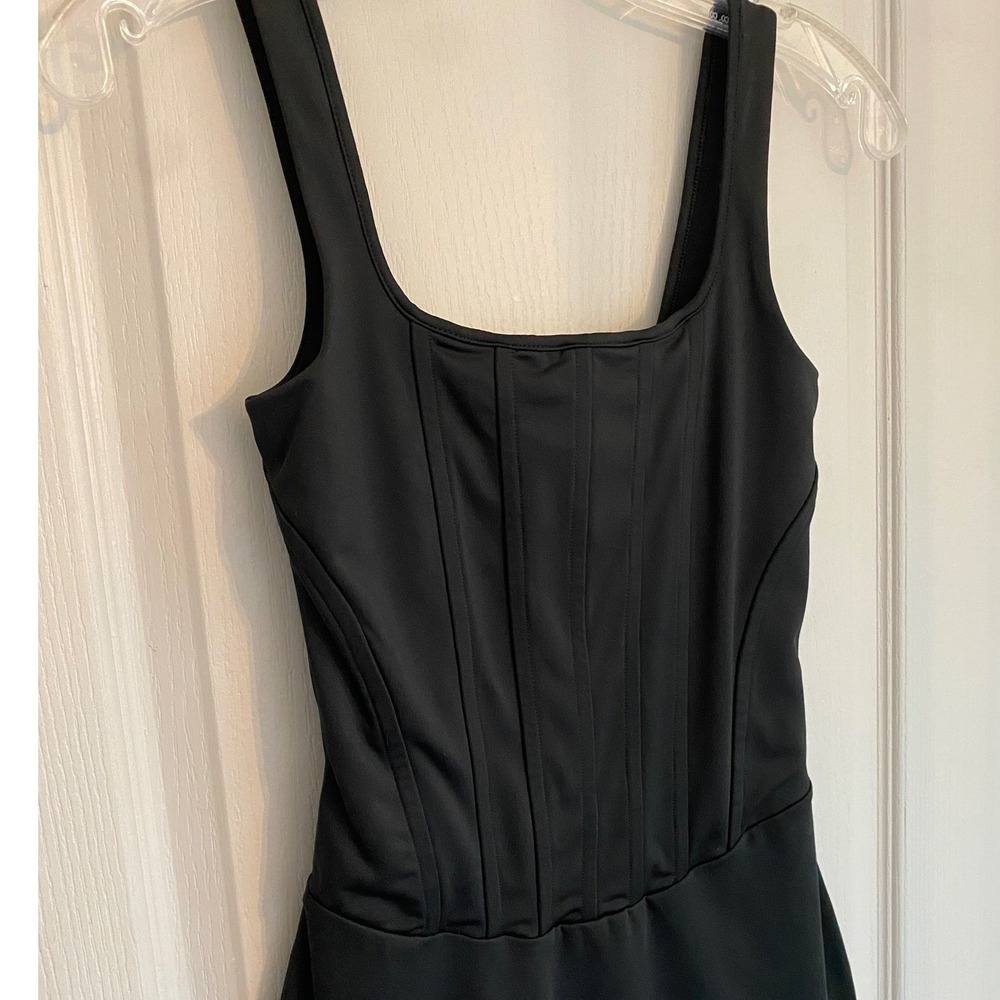Express Body‎ Contour Black Corset Bodice Square Neck Mini Dress XS - Picture 3 of 9